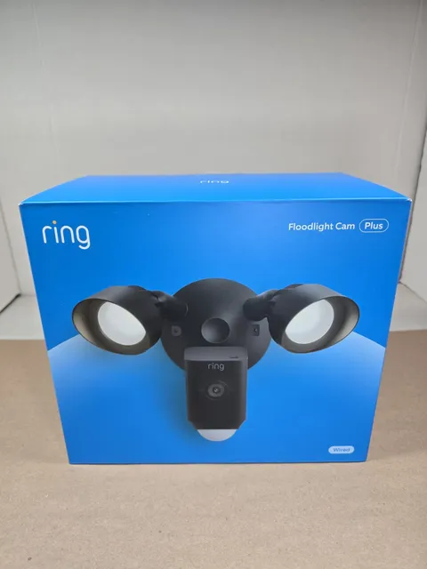Ring Floodlight Cam Wired Plus  Outdoor Camera 1080p Color Black New Sealed 