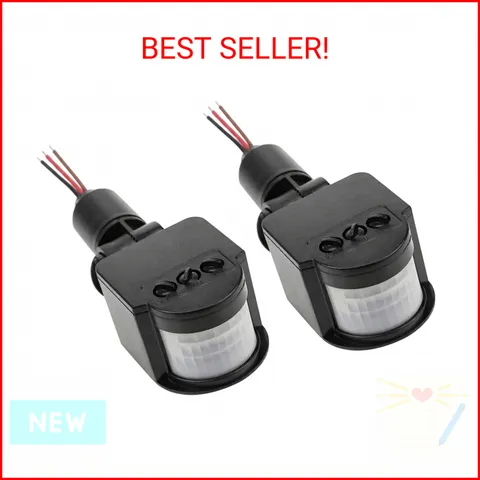 hiBCTR 2 Packs-Outdoor PIR DC 12V Automatic Infrared PIR Motion Sensor Switch fo