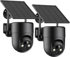 ELYSOO Solar Security Cameras Wireless Outdoor, 2.4GHz WiFi, 2K Color Night Visi