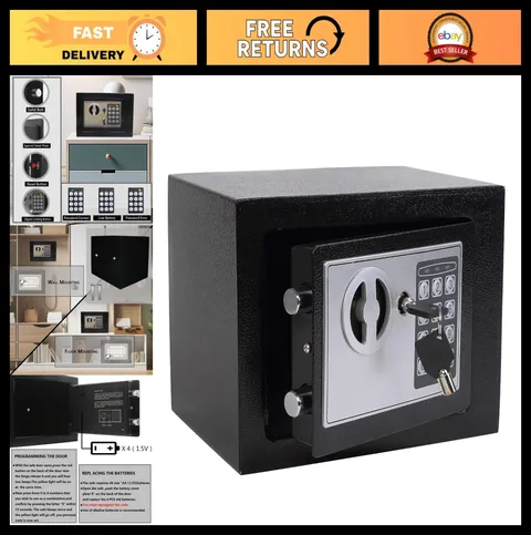 Small Hidden Steel Security Lock Box with Electronic Keypad - 0.23 Cu Ft Safe fo