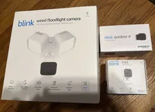 NEW Blink Wired Floodlight Security Camera System Bundle  Outdoor/Indoor