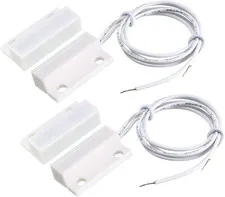 MC-38 Surface Mount Wired NC Door Sensor Alarm Magnetic Reed Switch White 2Pcs