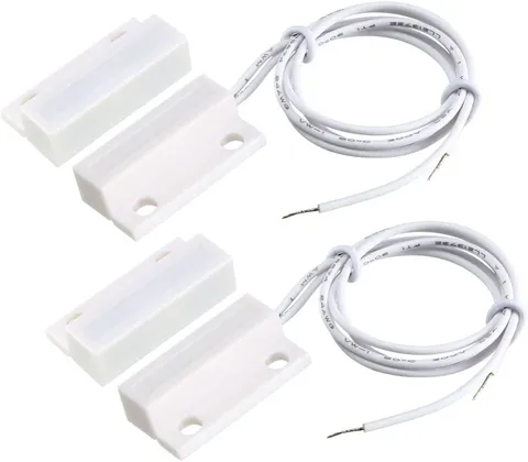 MC-38 Surface Mount Wired NC Door Sensor Alarm Magnetic Reed Switch White 2Pcs