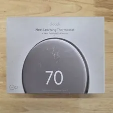 Google Nest Learning Thermostat 4th Gen w/ Sensor - Polished Silver
