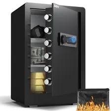 Biometric Fingerprint Safe Box, 3.0 Cubic Feet Home Safes with Fireproof Bag,...