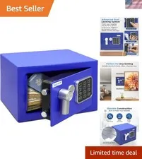 Steel Digital Safe Box - 9.1" x 6.7" for Cash & Jewelry | Portable