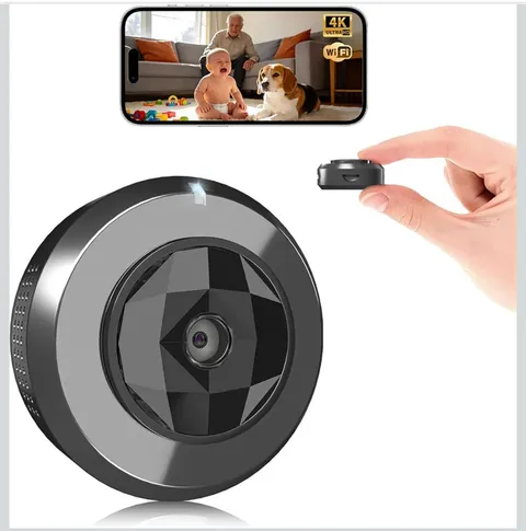Compact Wireless Security Camera with Night Vision and Motion Detection