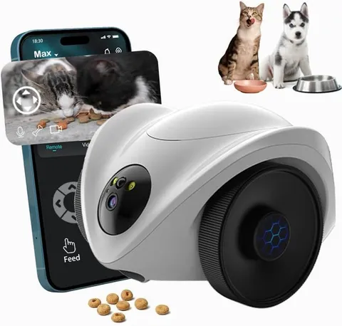 Robot Pet Camera with One-Tap Treat Dispensing | Mobile 360° Monitor, 2-Way Audi
