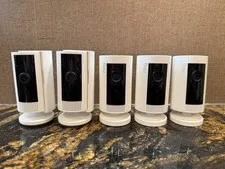 FIVE Ring Indoor Security Cameras – 3x 1st Gen & 2x 2nd Gen (w/power cables)