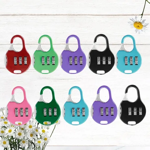 10 Pcs Luggage Padlock Combination Locks High Security Colorful Password