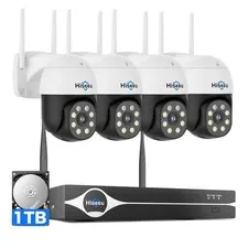 Hiseeu 4K Security Cameras Wireless Outdoor, 8MP 4-Cam Kit, 5G & 4 Cam Kit