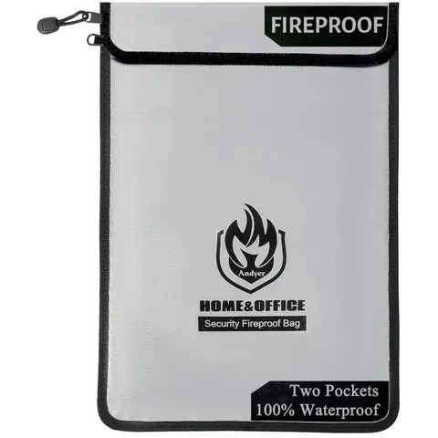Fireproof Cash Bag with Waterproof Zippers, 15" x 11"