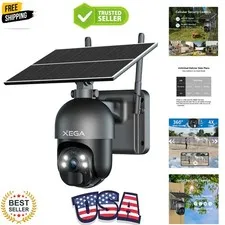 4G LTE Cellular Security Camera Outdoor Solar Camera Wireless Built-in SIM Ca...