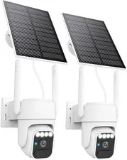 Solar Camera Outdoor Wireless, 360° Cameras for Home Security, Two-Way Talk, Aut