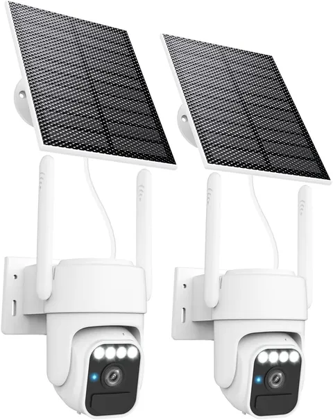 Solar Camera Outdoor Wireless, 360° Cameras for Home Security, Two-Way Talk, Aut