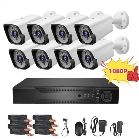 1080P CCTV Camaras 8 Canales DVR De Vigilancia Grabador Video Sistema Seguridad