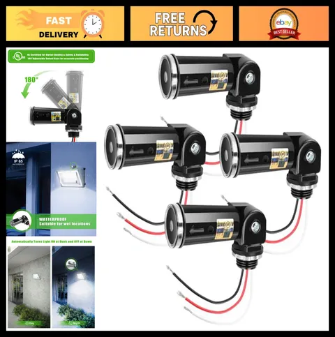 4-Pack Dusk to Dawn Photo Cell Sensor, Day Night Switch, IP65 Waterproof, 110V-2