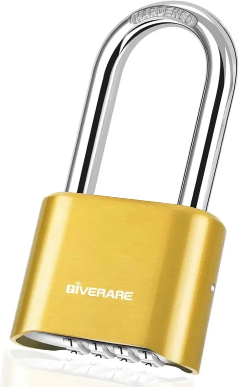 4-Digit Combination Lock, Heavy Duty Padlock Metal, Outdoor Alloy Locks with Lon