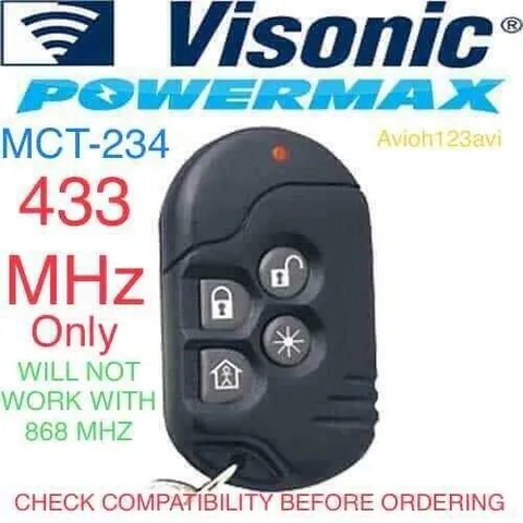 VISONIC One-way Keyfob MCT-234 for PowerMax Systems 433.9MHz
