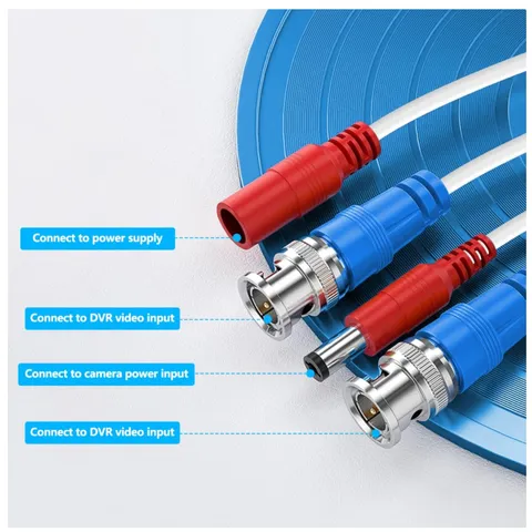 150FT BNC CCTV Cable Bundle with Power and Accessories