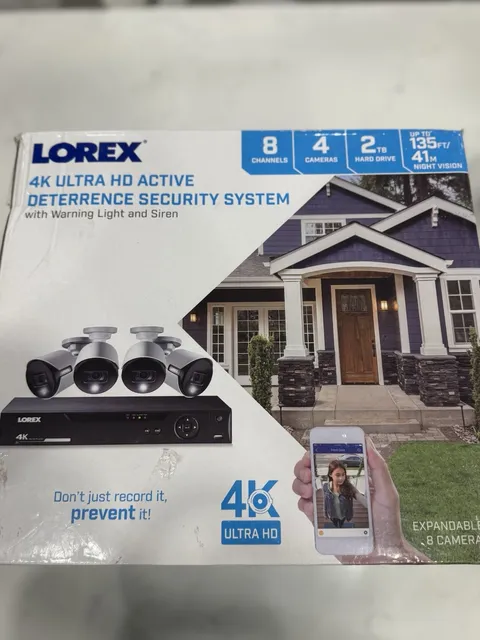 Lorex 4K Ultra HD 8-Channel DVR 2TB Security System 4 Active Deterrence Cameras