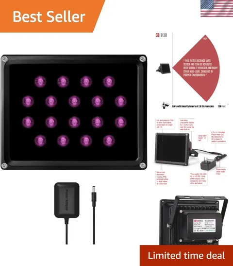 200FT IR Flood Light with Automatic Night Vision for Enhanced Security