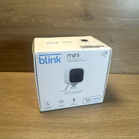 Blink Mini Compact Indoor Plug-In Smart Security Camera 1080p HD SEALED New
