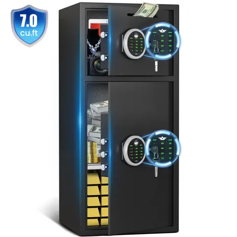 7.0 Extra-Large Digital Security Safe Box, Home Safe with Deposit Slot and Alarm