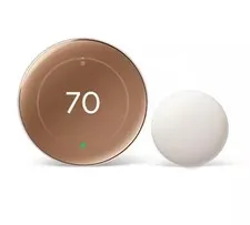 Google Nest Learning Thermostat 4th Gen w/ Sensor 2nd Gen - Polished Gold