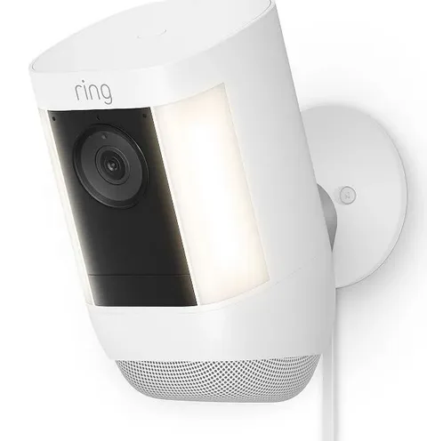 Ring Spotlight Cam Pro Plug-In White Outdoor Wi-Fi Security Camera New