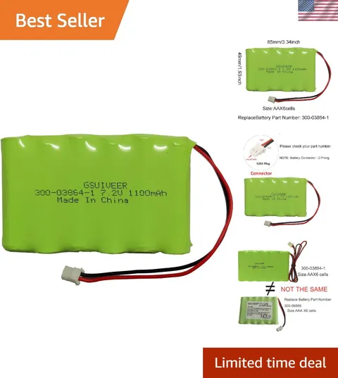 300-03864-1 Battery 7.2V 1100mAh Compatible with Honeywell Alarm Lynx WALYNX-...