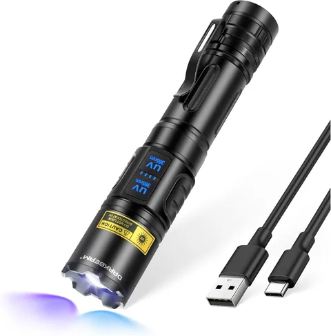 DARKBEAM Dual UV Flashlight 365nm & 395nm Rechargeable Black Light Pet Urine Too