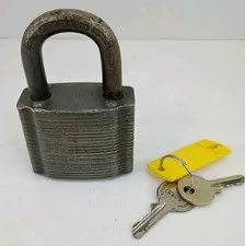 Vintage Abus #47 Padlock Made In Germany 60mm 2 Keys Hardened Tested Working 