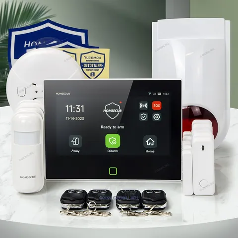 HOMSECUR Wireless WIFI 4G 2G Home 7" Alarm System Touch Screen+PIR+5*Door Sensor