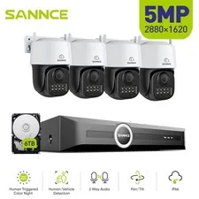 SANNCE 8CH NVR 3K PoE PT Security Camera System Color Night Vision AI Detection