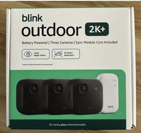 Blink Outdoor 2K+ Wireless Security Camera 3 Cam System 2025 New Sealed