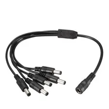 1 DC Female to 5 DC Male 5.5 x 2.1mm Power Extension Wire