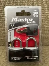 Master Lock 131T Covered Aluminum Keyed Alike Padlocks,2 Pack Black  *NEW*