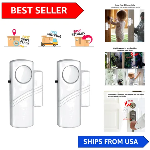 Lightweight 90DB Door Burglar Alarm with Easy Installation - Safety Essentials
