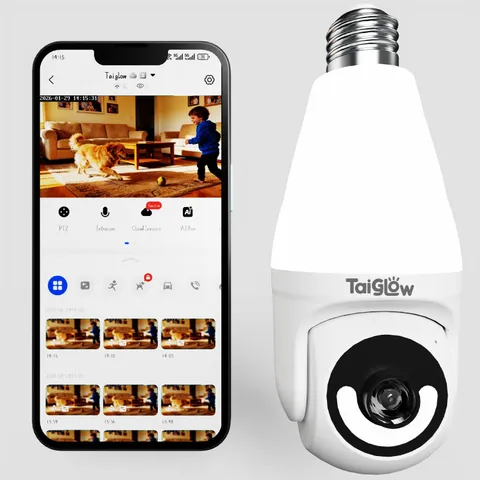 TaiGLow 3MP Security Light Bulb Camera - 5G&2.4GHz 2K HD white