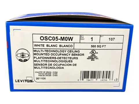 Leviton OSC05-M0W Ceiling Mount Occupancy Sensor, Multi-Technology, 180 Degree