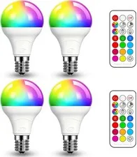 ILC E17 Intermediate Base LED Light Bulbs 5W, Color Changing RGB, 2700K Warm