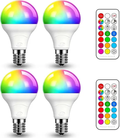 ILC E17 Intermediate Base LED Light Bulbs 5W, Color Changing RGB, 2700K Warm