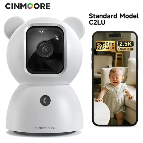 CINMOORE 2.5K C2Lu-Indoor Security Camera Pet Camrea Wifi 360° Pan-Tilt AI Motio