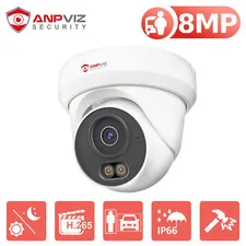 Anpviz 8MP 4K PoE IP Camera Audio Recording ONVIF Outdoor Human Vehicle Detectio