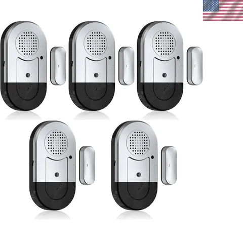Door Window Alarm Sensors, 5 Pack, 125dB, Volume Control | 125dB wireless sen...