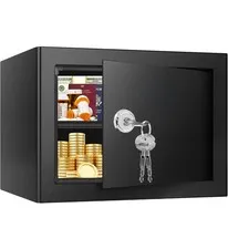 1.3 Cubic Feet Fireproof Safe Box with Key Lock, Hidden Steel Security Box wi...