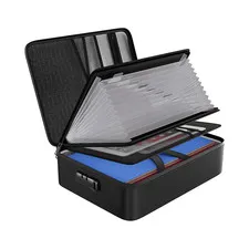 ENGPOW Fireproof Document Organizer Bag with Lock ＆ Accordion File Folder