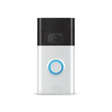 Ring Smart Battery Doorbell Satin Nickel, Outdoor Cam Plus, and Indoor Camera