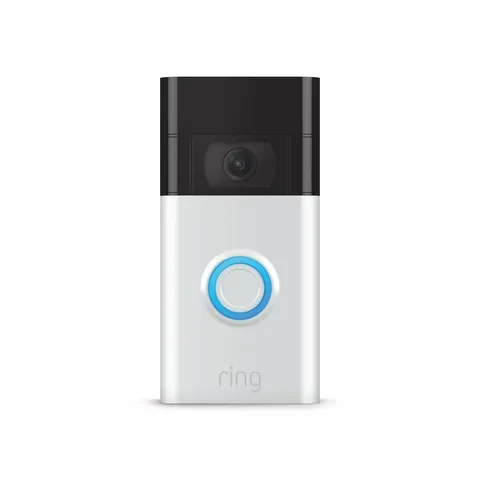 Ring Smart Battery Doorbell Satin Nickel, Outdoor Cam Plus, and Indoor Camera